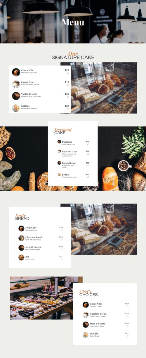 Bakery - Menu 2