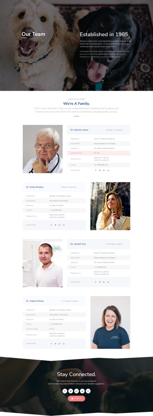Veterinary - Team Profile