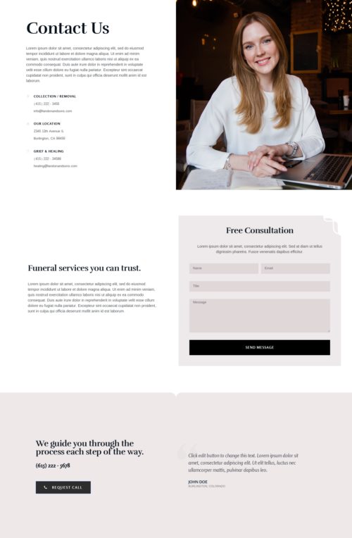 Funeral Services -  Contact 1