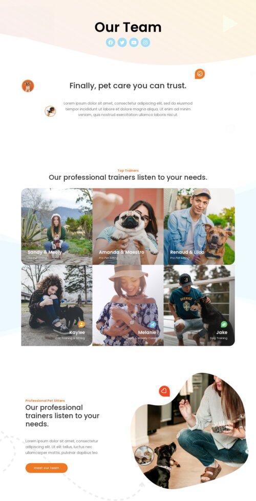 Pet sitters - Team Members