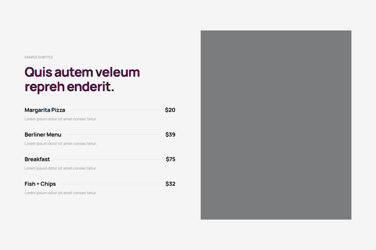 Pricing Menu c776