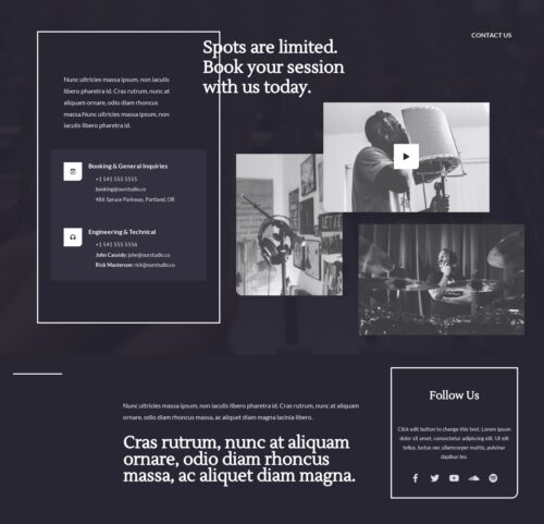 Recording Studio - Contact