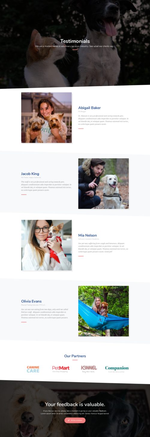 Veterinary - Testimonials