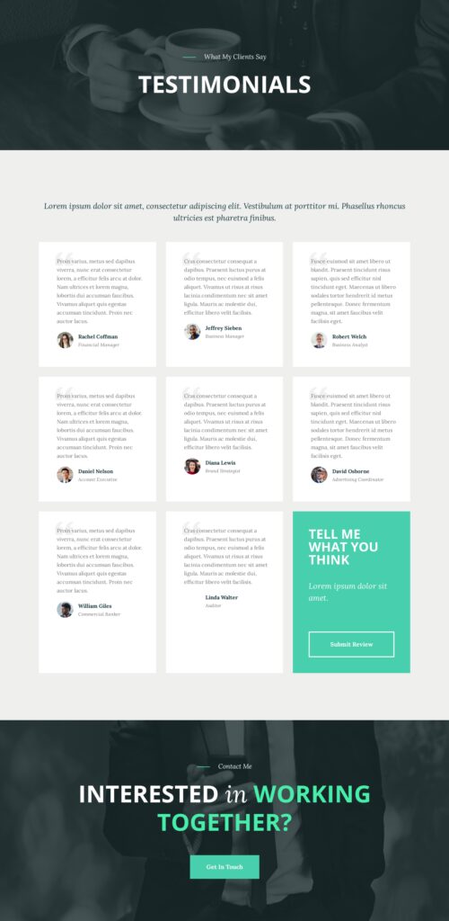 Business Coach - Testimonials 1