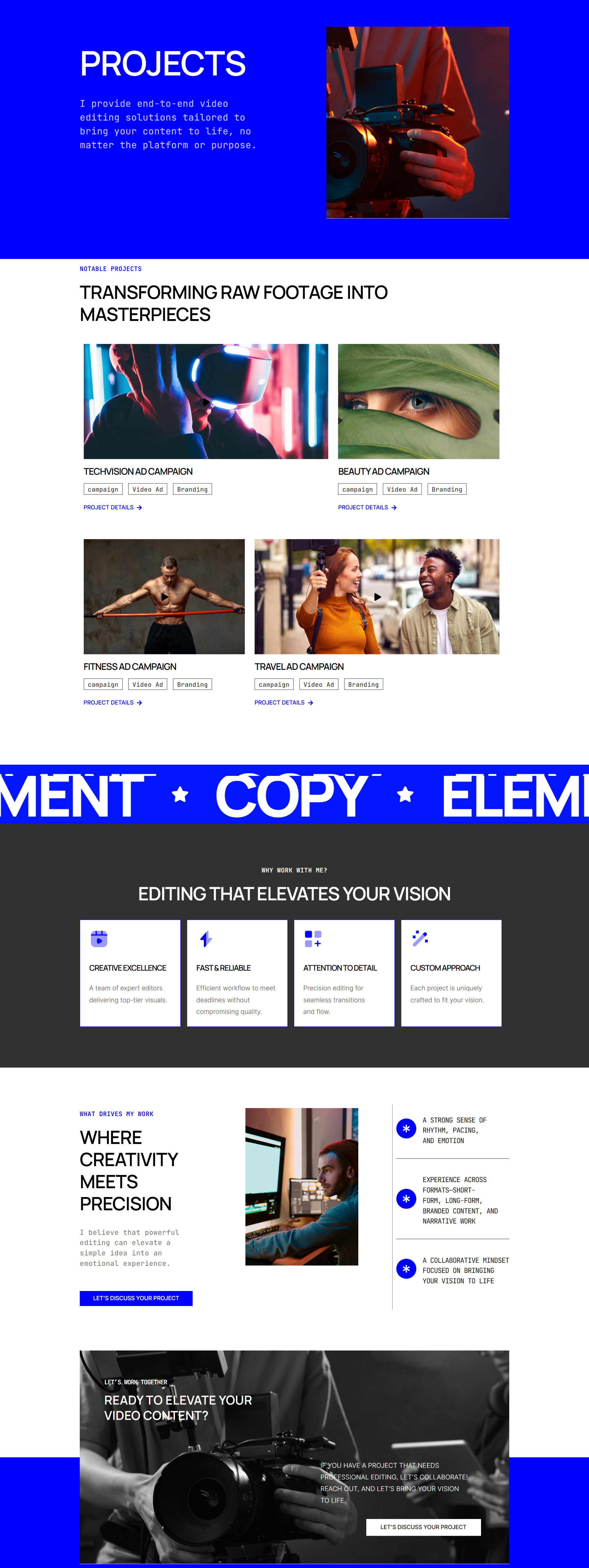 Video Editing Agency - Project Page 1