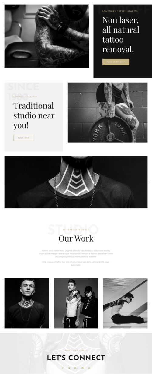 Elementor kit - Tattoo Studio - Home 5