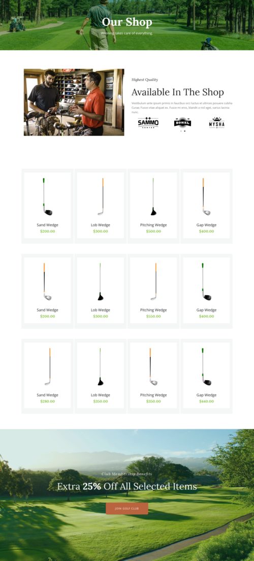 Golf Course Shop