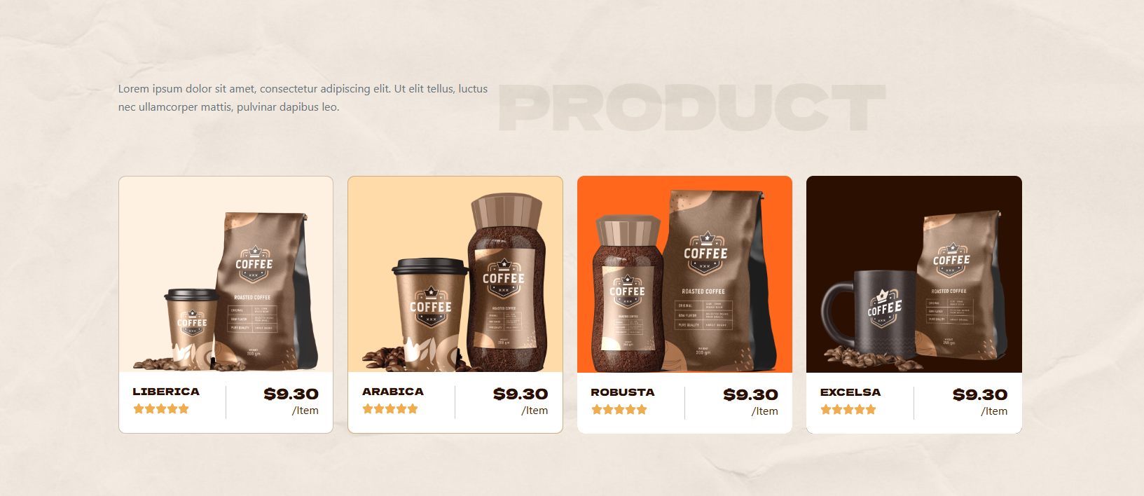 Coffee Shop - Products 1