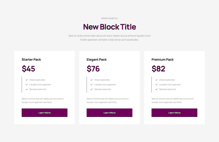 Pricing Table - c818