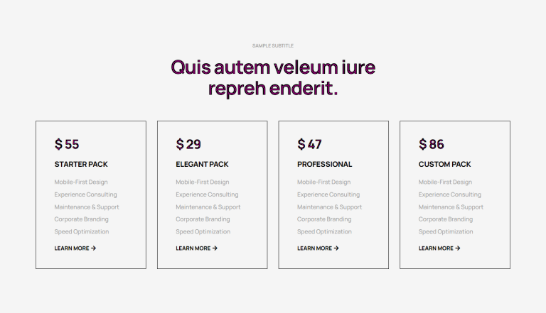 Pricing Table - c763