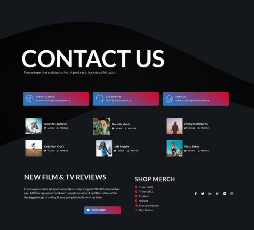 Video Magazine Contact Us