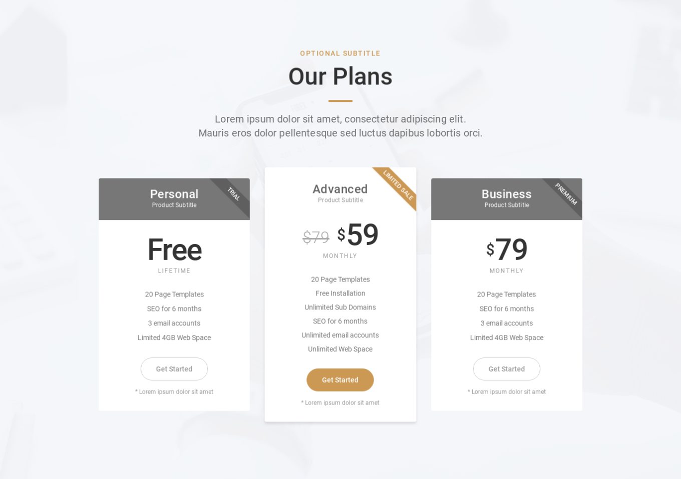 Pricing Table 1
