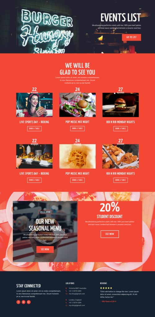 American Diner Restaurant - Events