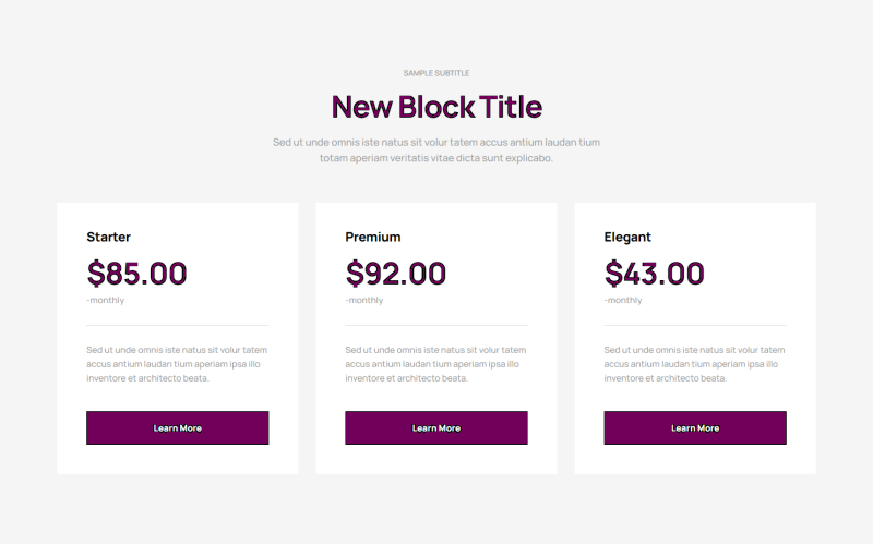 Pricing Table - c788