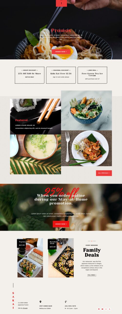 Sushi Restaurant - promotions