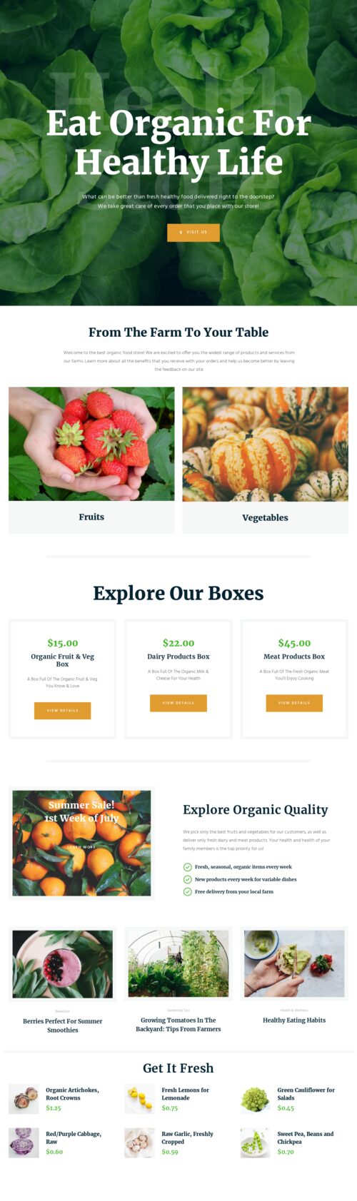 Organic Food Store - Home 2