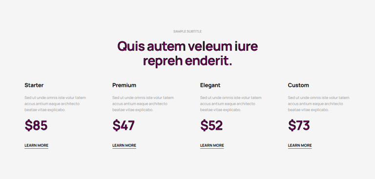 Pricing Table - c789