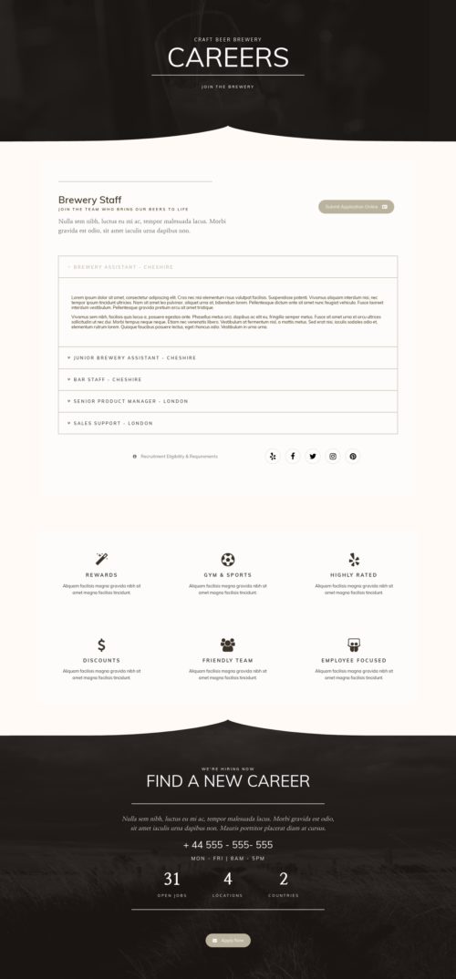 Elementor kit - Brewery - Careers