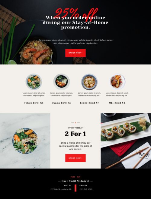 Sushi Restaurant - specials