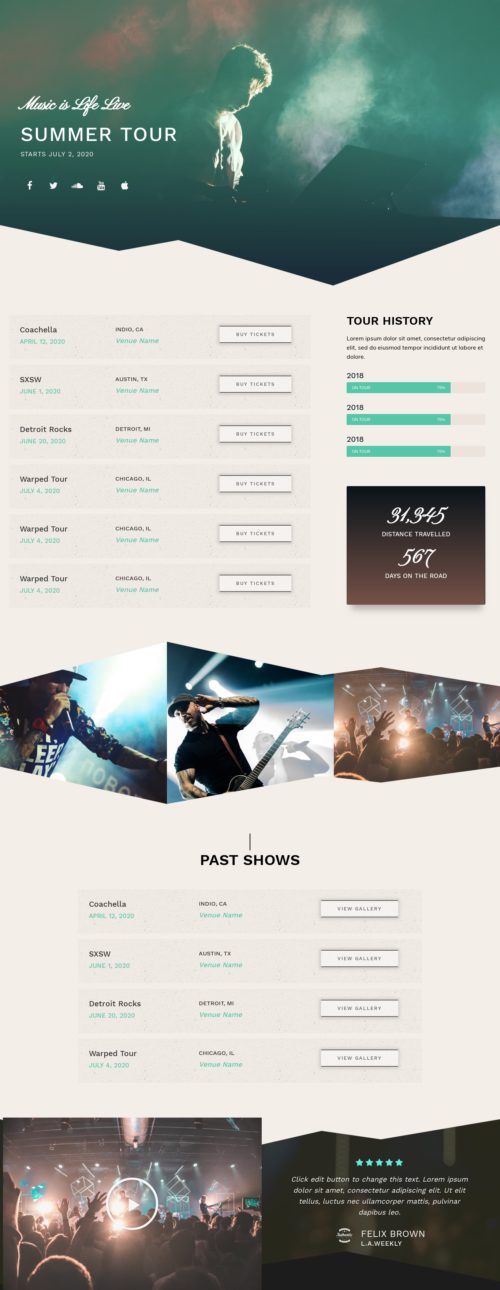 Musician - Tour with sidebar