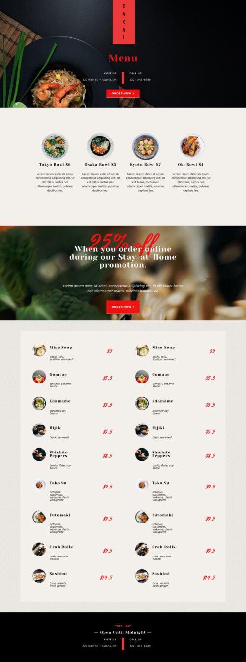 Sushi Restaurant - Menu 1