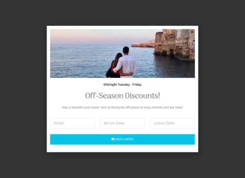 Holiday Rental PopUp