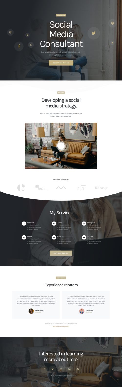 Elementor kit - Social Media Consultant- Home