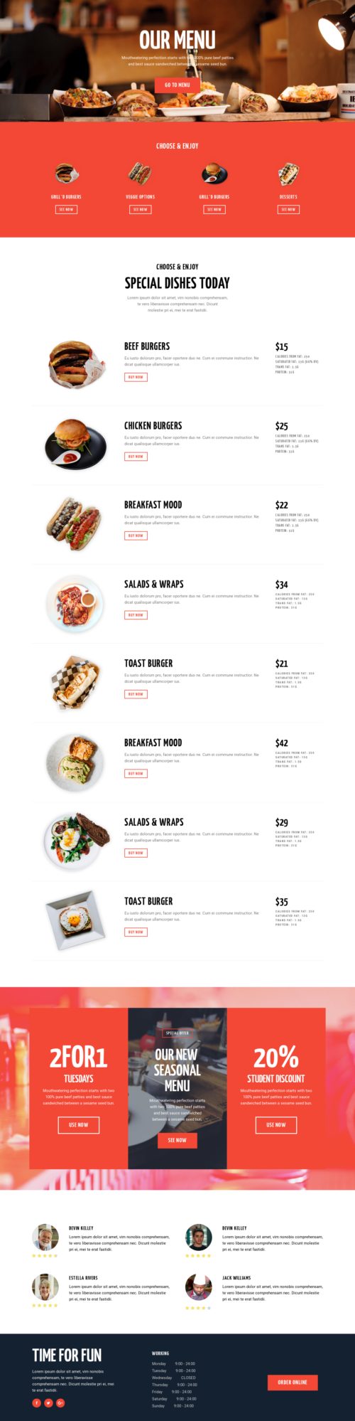 American Diner Restaurant - Menu
