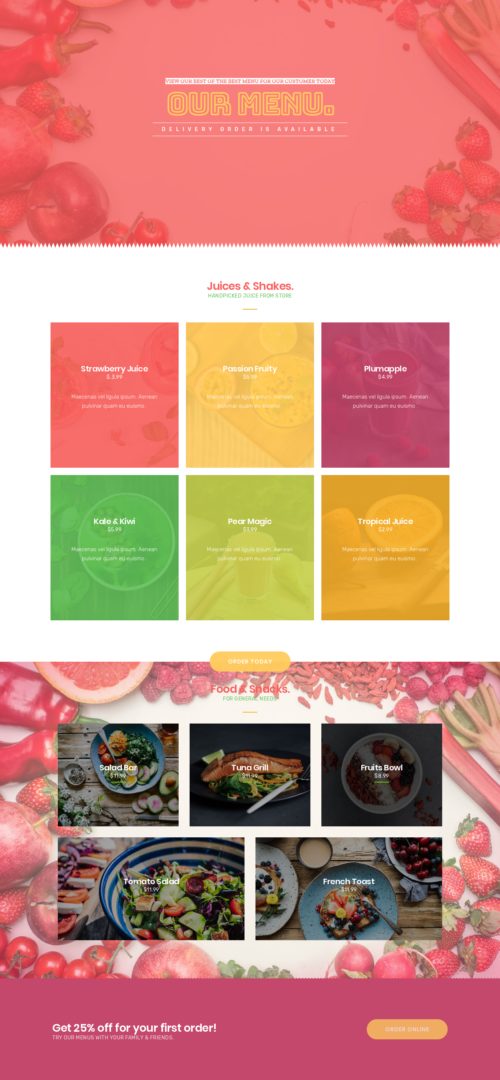 Juice Bar - Menu 2