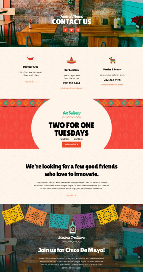 Mexican Restaurant - Contact 1
