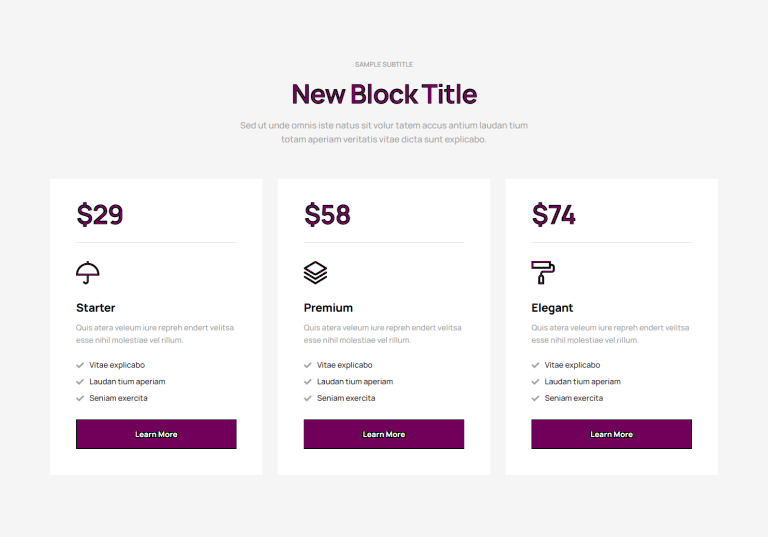 Pricing Table - c797