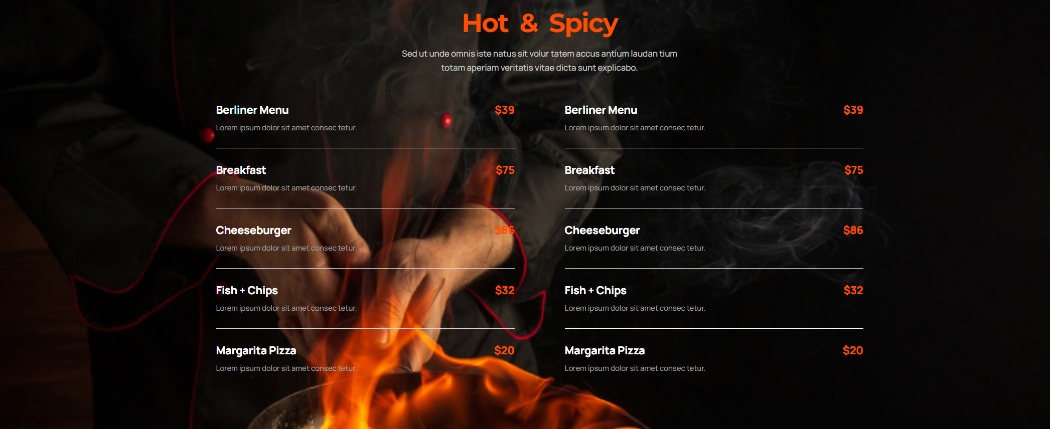 Pricing Menu c801
