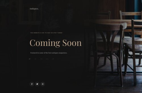 Elementor kit -Antique Furniture - Coming songs