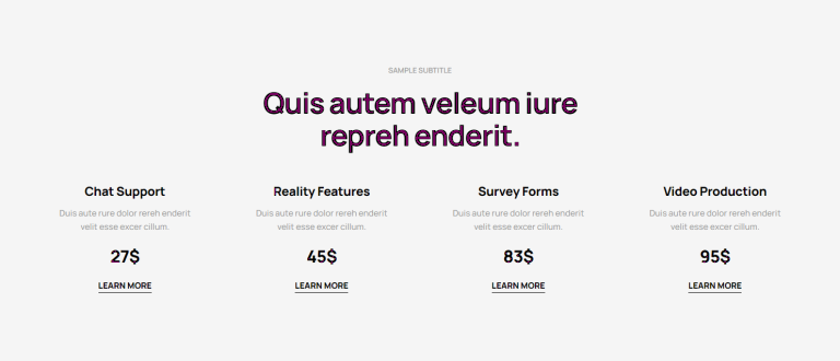Pricing Table - c781