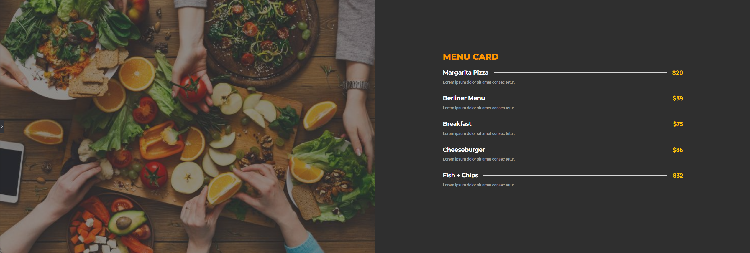 Pricing Menu 769
