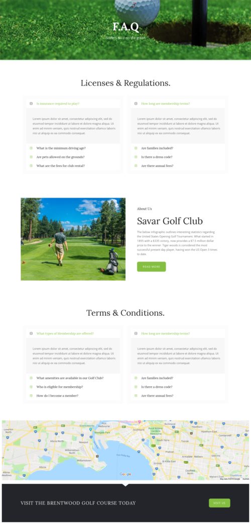 Golf Course FAQ