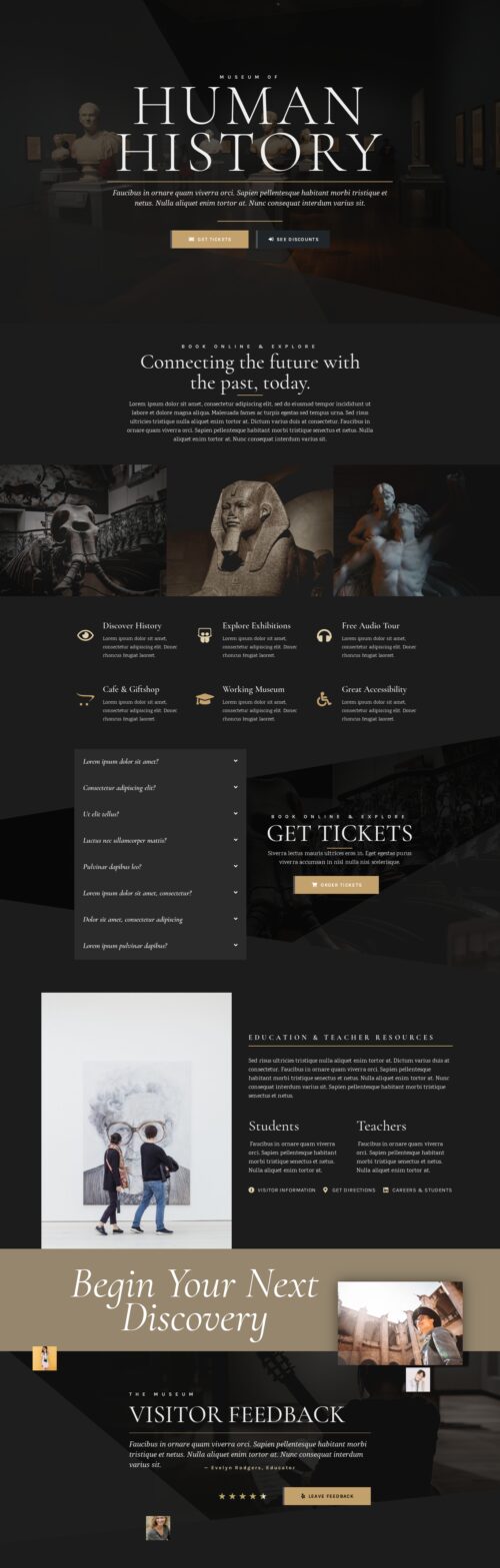 Elementor kit - Museum - Home 