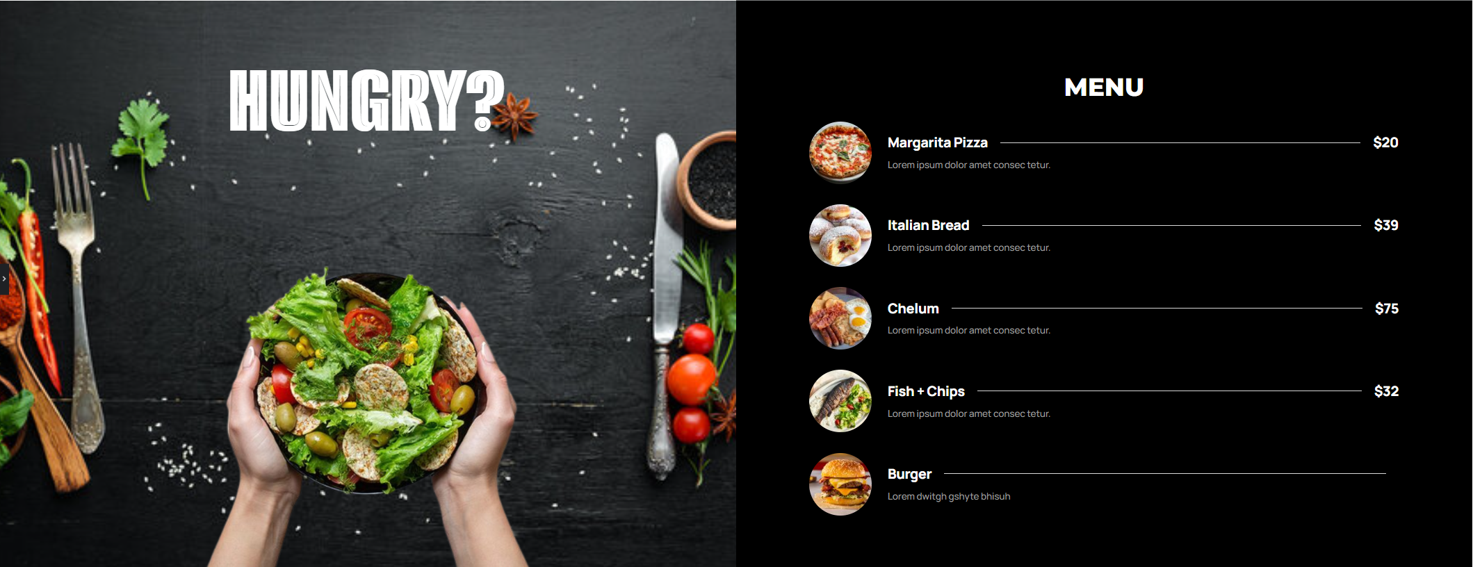 Pricing Menu 771