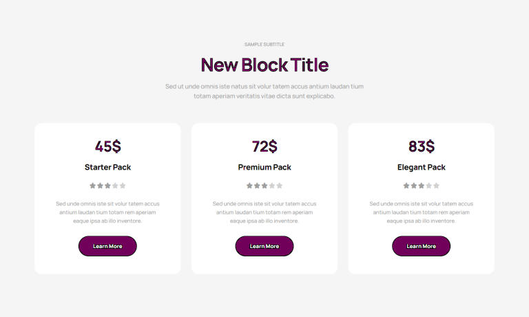 Pricing Table - c820