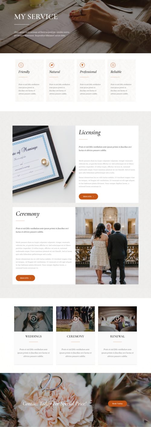 Marriage Celebrant - Services