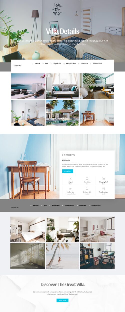 Holiday Rental Room List