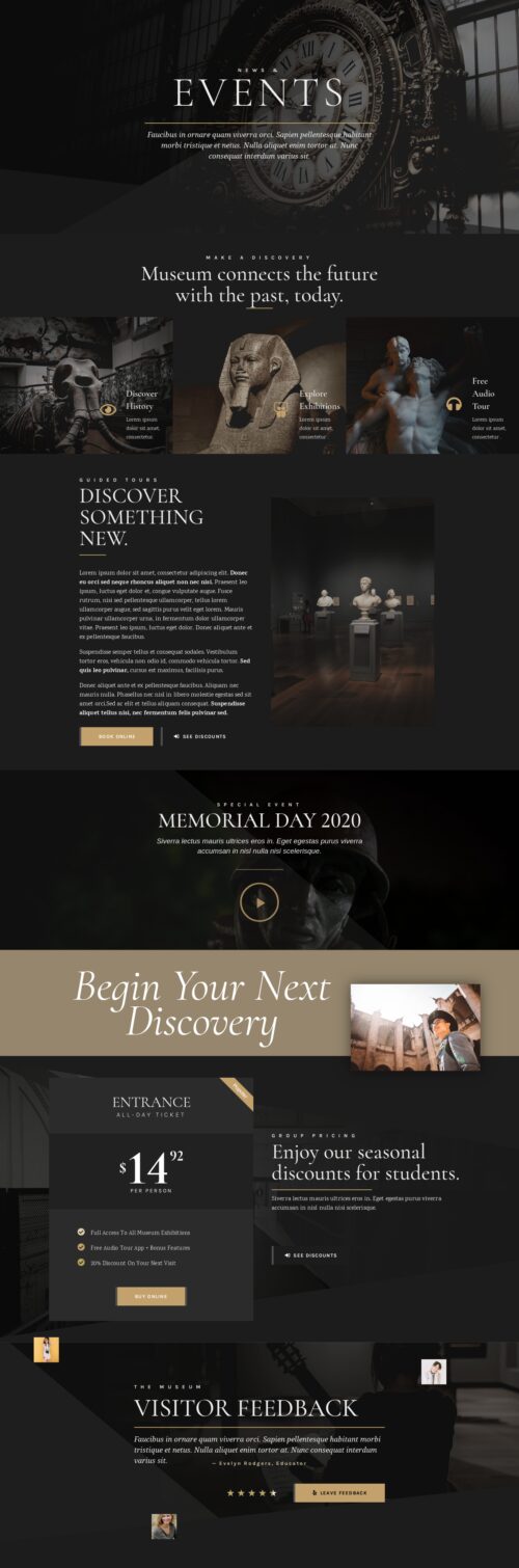Elementor kit - Museum - Events
