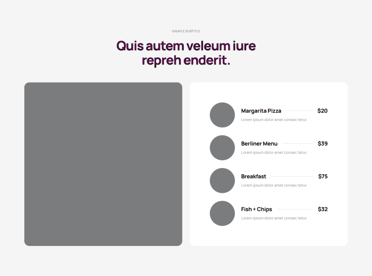 Pricing Menu c816