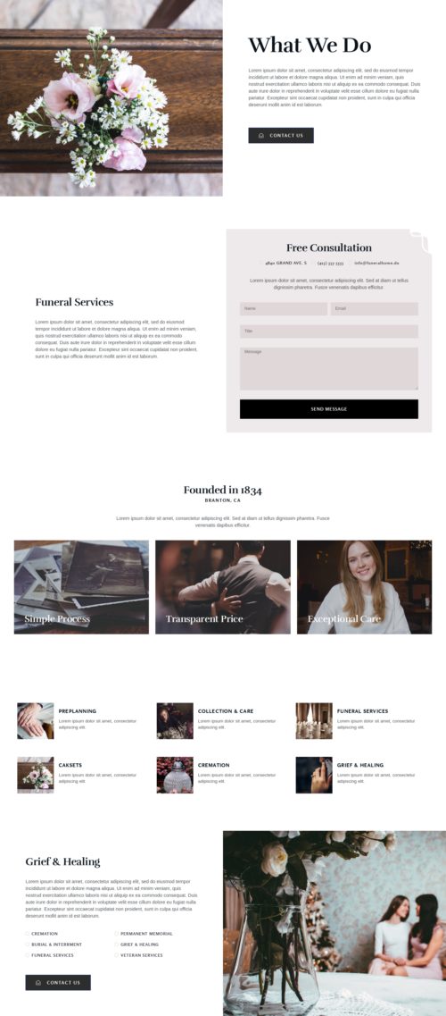 Funeral Services - What We Do