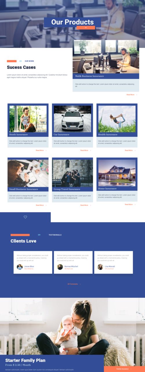 Insurance - Our products