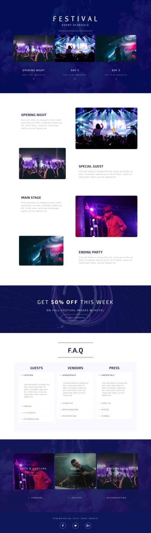 Music Festival - Schedule