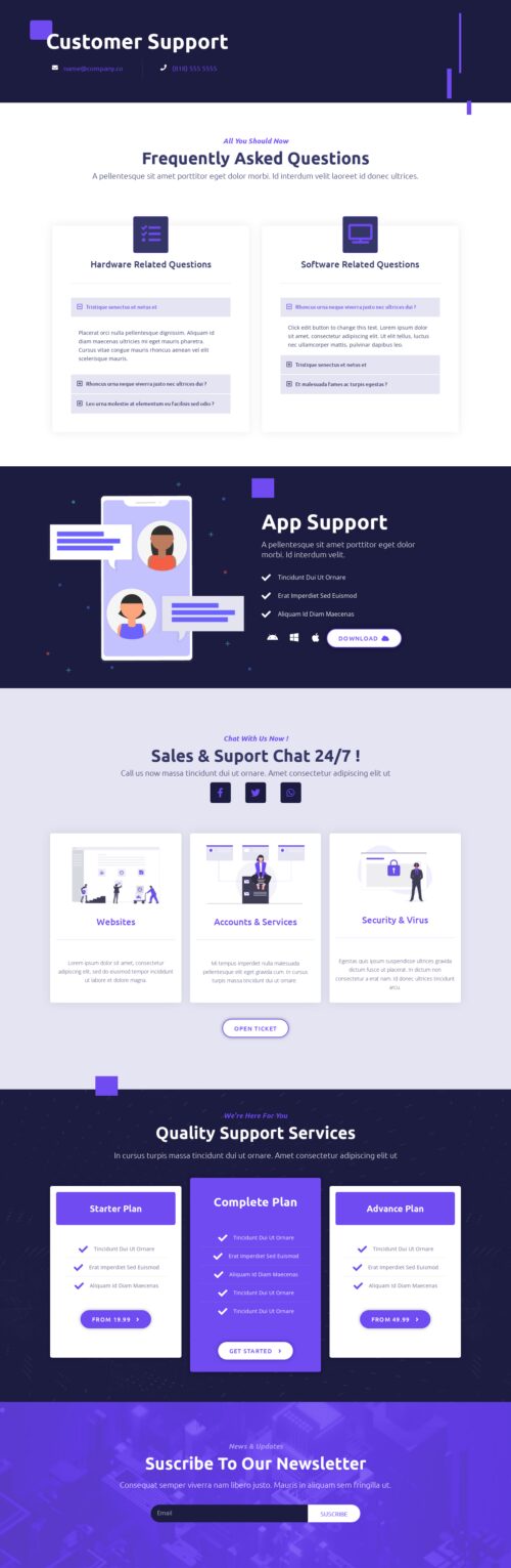 Internet Company - Support