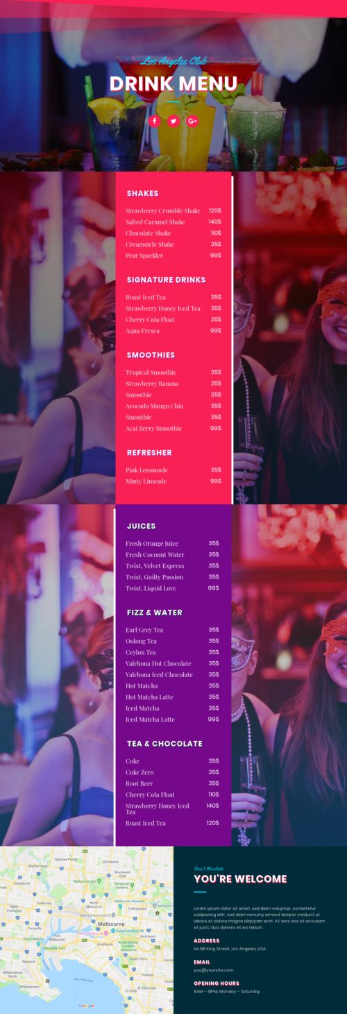 Nightclub - Menu 2