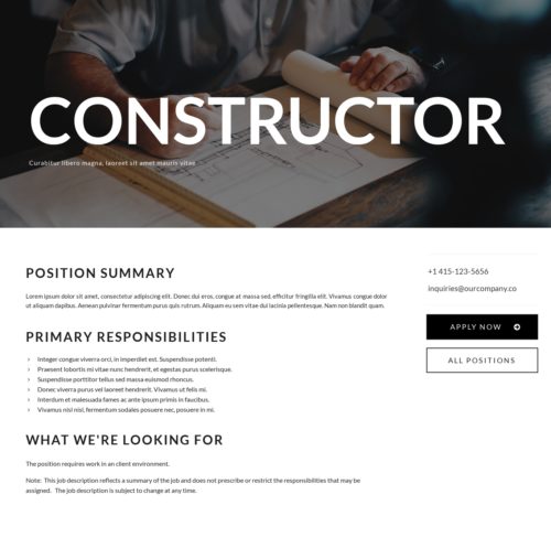 Home Construction - Career detail