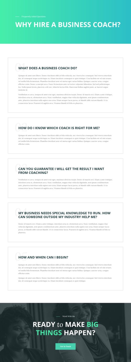 Business Coach - FAQ 2
